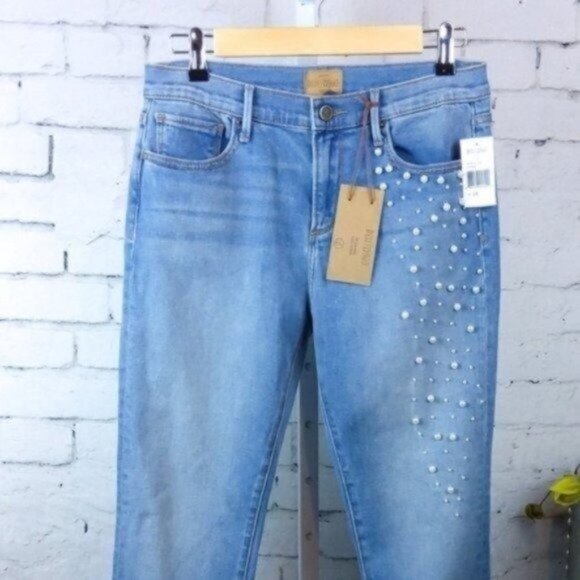 Driftwood Jackie High-rise Pearl Skinny Jeans Blue Size 28 - Picture 5 of 5